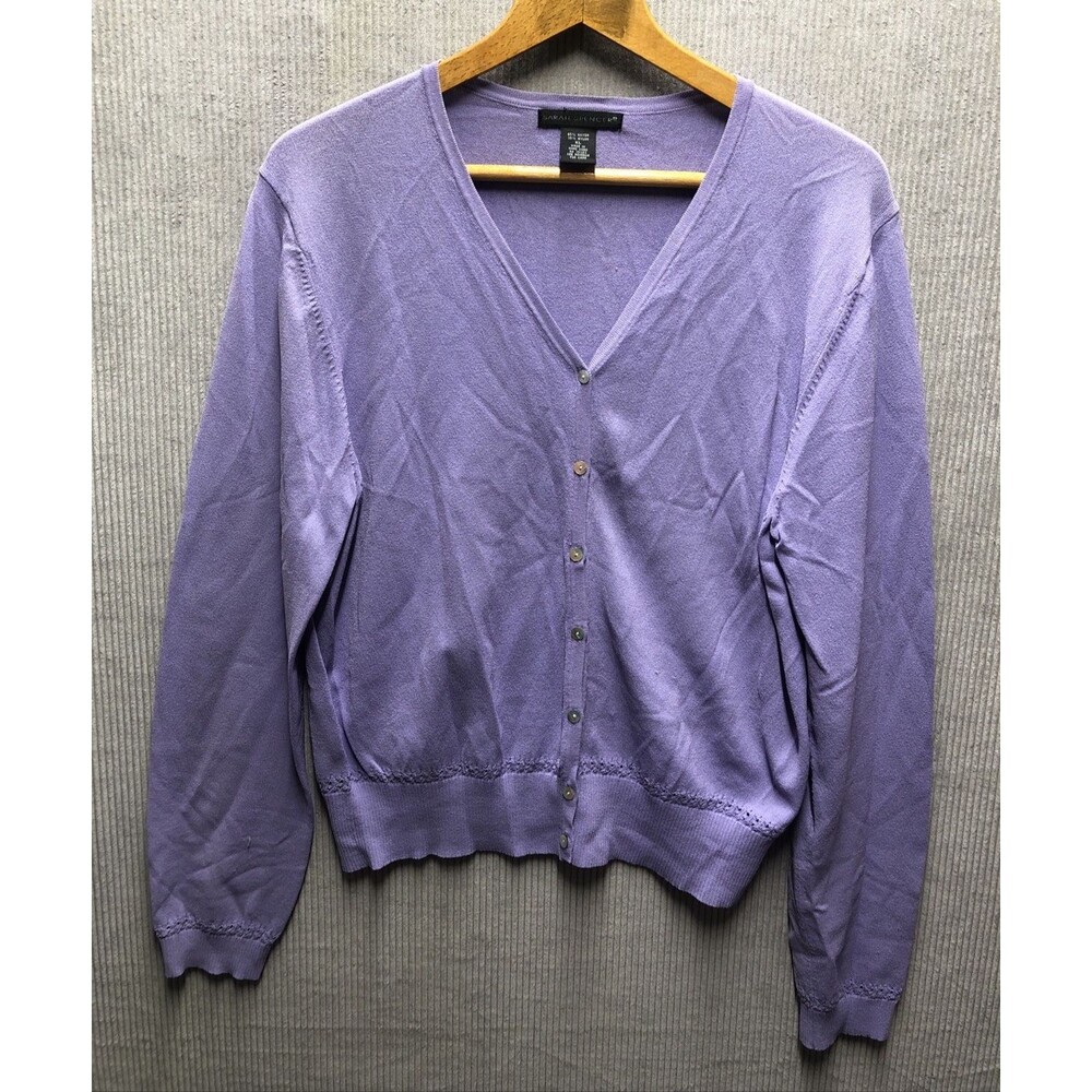 Sarah Spencer Cardigan XL LavendarLaser Crochet Romantic Cottagecore Grannycore